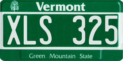 VT license plate XLS325