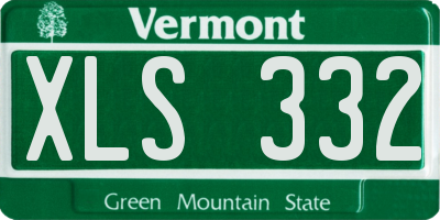VT license plate XLS332