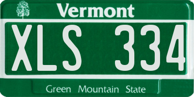 VT license plate XLS334