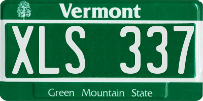 VT license plate XLS337