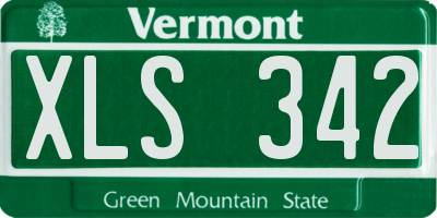 VT license plate XLS342