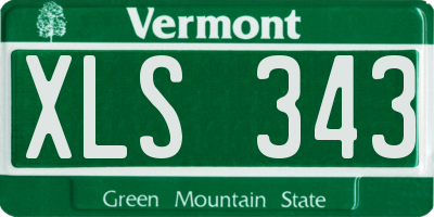 VT license plate XLS343
