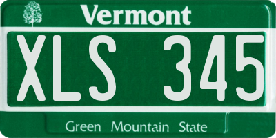 VT license plate XLS345
