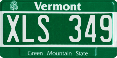 VT license plate XLS349