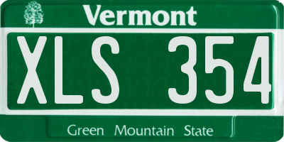 VT license plate XLS354