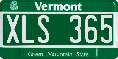 VT license plate XLS365