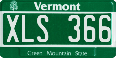 VT license plate XLS366