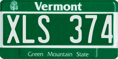 VT license plate XLS374