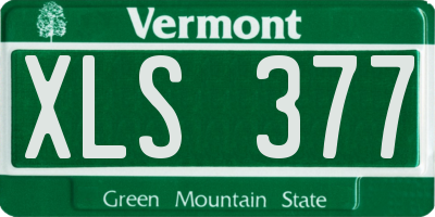 VT license plate XLS377