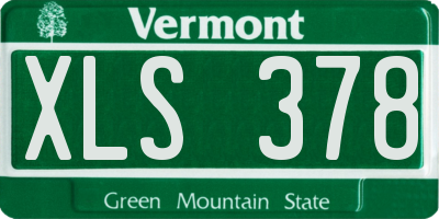 VT license plate XLS378