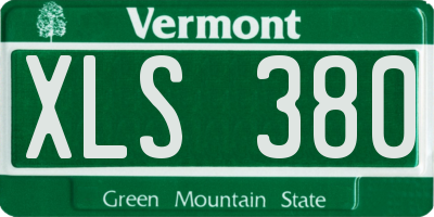 VT license plate XLS380