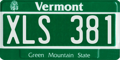 VT license plate XLS381