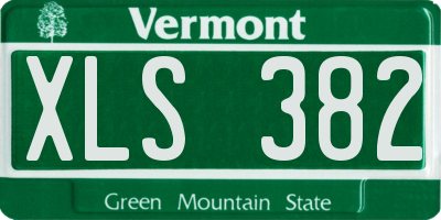 VT license plate XLS382