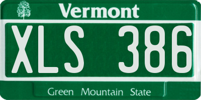 VT license plate XLS386