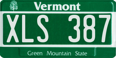VT license plate XLS387