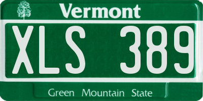 VT license plate XLS389