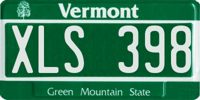 VT license plate XLS398