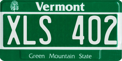 VT license plate XLS402