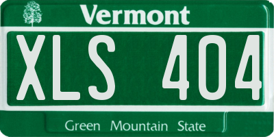 VT license plate XLS404
