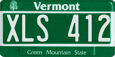 VT license plate XLS412
