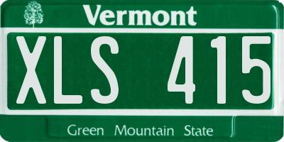 VT license plate XLS415