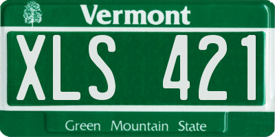 VT license plate XLS421