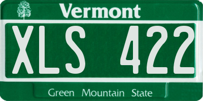 VT license plate XLS422