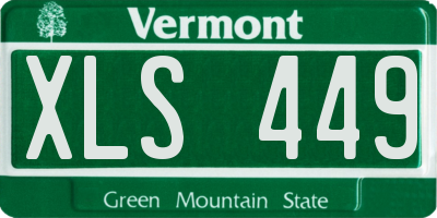 VT license plate XLS449