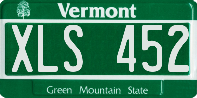 VT license plate XLS452