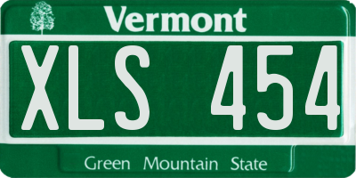 VT license plate XLS454