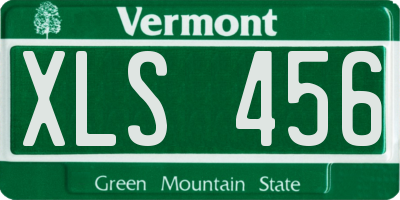 VT license plate XLS456
