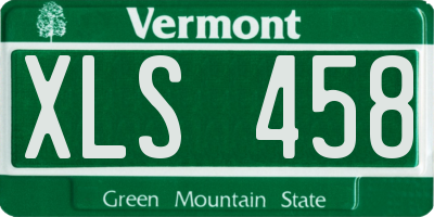 VT license plate XLS458