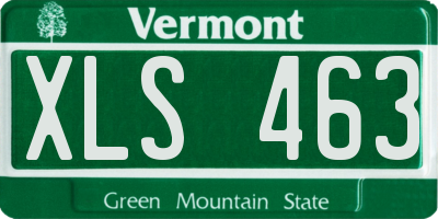 VT license plate XLS463