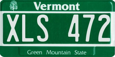 VT license plate XLS472