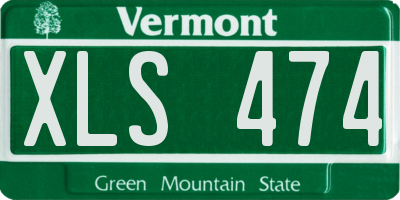 VT license plate XLS474