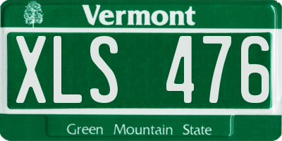 VT license plate XLS476