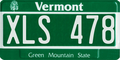 VT license plate XLS478