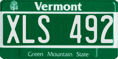 VT license plate XLS492