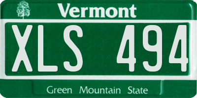 VT license plate XLS494