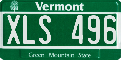 VT license plate XLS496