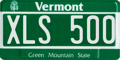 VT license plate XLS500