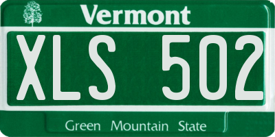 VT license plate XLS502