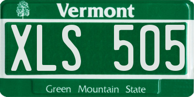 VT license plate XLS505