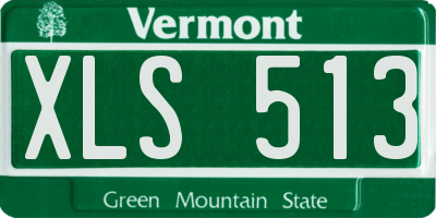 VT license plate XLS513