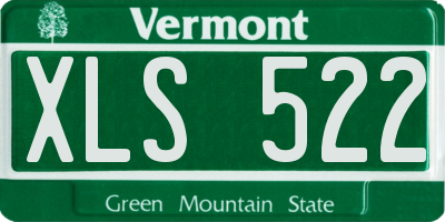 VT license plate XLS522