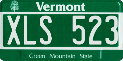 VT license plate XLS523