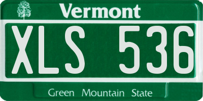 VT license plate XLS536