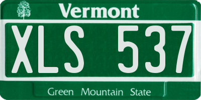 VT license plate XLS537