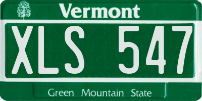 VT license plate XLS547