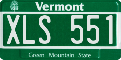 VT license plate XLS551